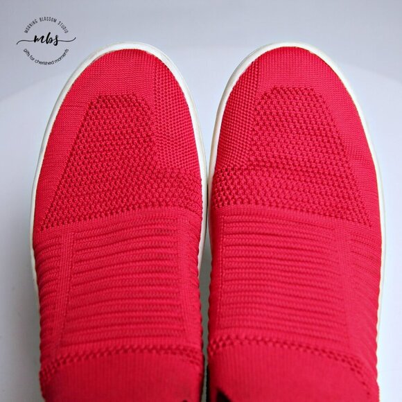 J/Slides Hilo Knit Platform Slip On in Red Women Size 8.5 - Picture 10 of 14